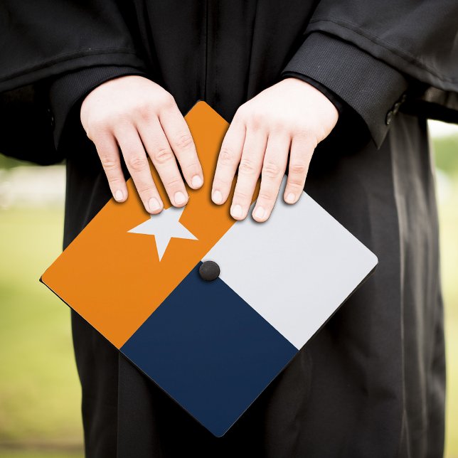 Toque De Diplômé Drapeau d'état Orange et Navy Blue Texas (Créateur téléchargé)