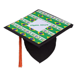 Toque De Diplômé Drapeau du Brésil et Brésil Venez le Nom