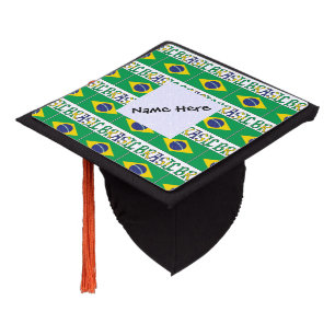 Toque De Diplômé Drapeau du Brésil et Brésil Venez le Nom