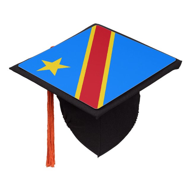 Toque De Diplômé Drapeau du Congo - de la République démocratique (Incliné)