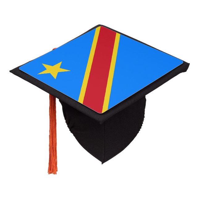 Toque De Diplômé Drapeau du Congo Kinshasa (Incliné)