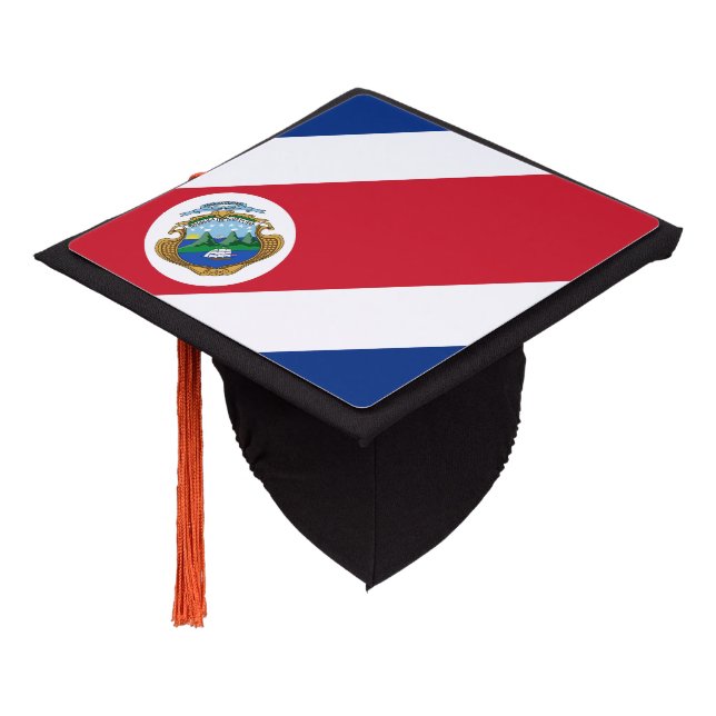 Toque De Diplômé Drapeau du Costa Rica (Incliné)