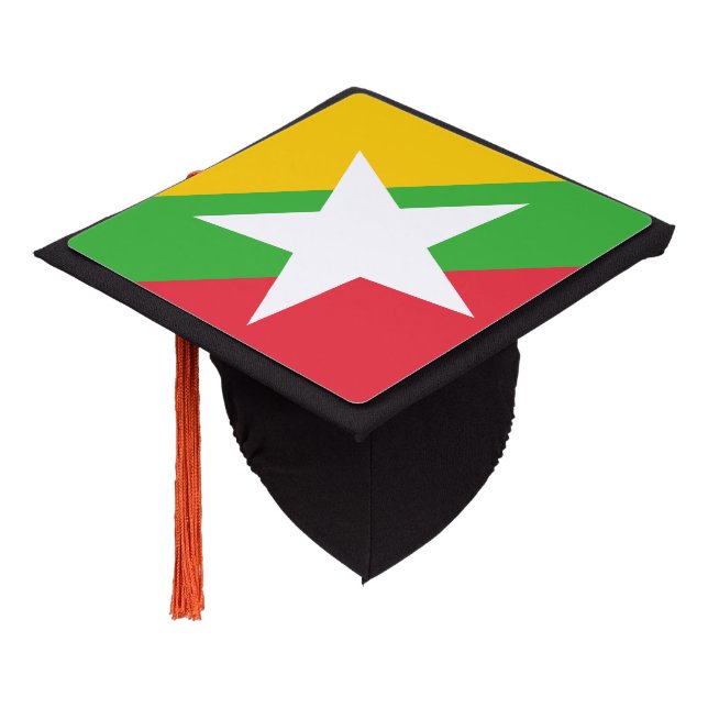 Toque De Diplômé Drapeau du Myanmar (Incliné)