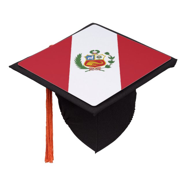 Toque De Diplômé Drapeau du Pérou (Incliné)