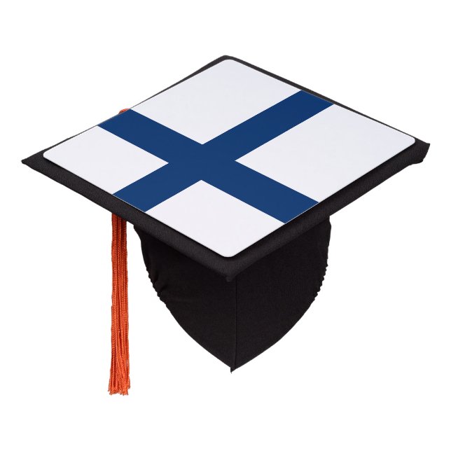 Toque De Diplômé Drapeau Finlande (Incliné)