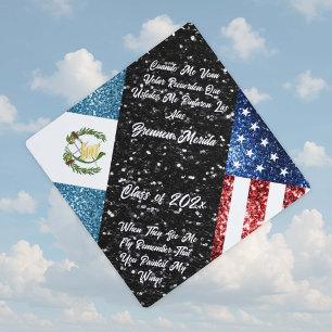 Toque De Diplômé Drapeau guatémaltèque USA rouge bleu scintille bri