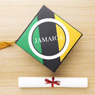 Toque De Diplômé Drapeau jamaïcain vert noir