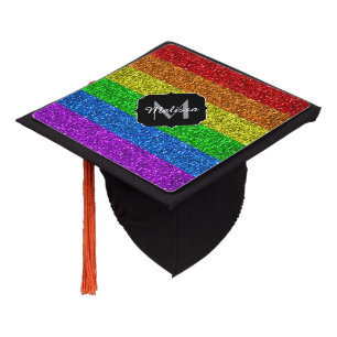 Toque De Diplômé Drapeau LGBT vibrante parties scintillant arc-en-c