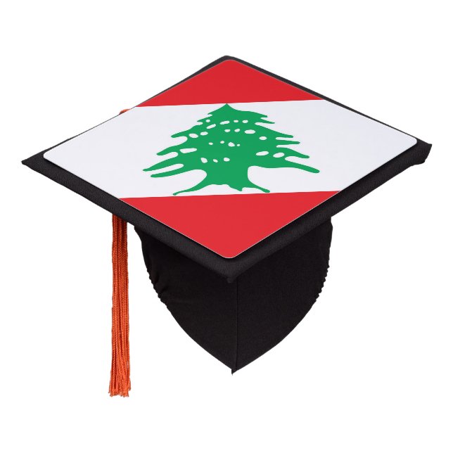 Toque De Diplômé Drapeau libanais (Incliné)