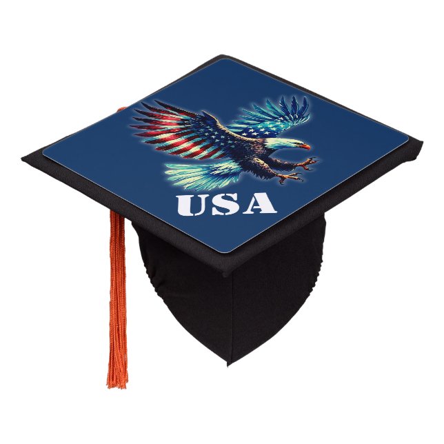 Toque De Diplômé Drapeau patriotique américain (Incliné)
