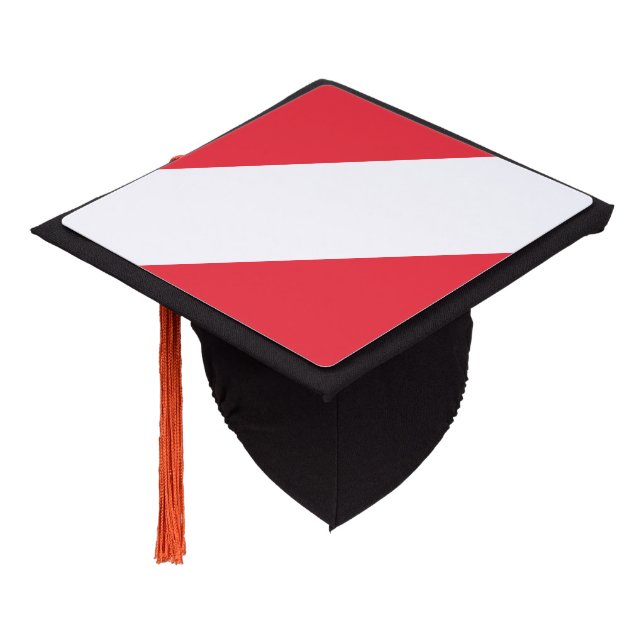 Toque De Diplômé Drapeau patriotique autrichien (Incliné)