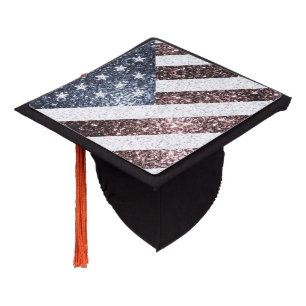 Toque De Diplômé Drapeau rustique rouge blanc bleu étincelant USA