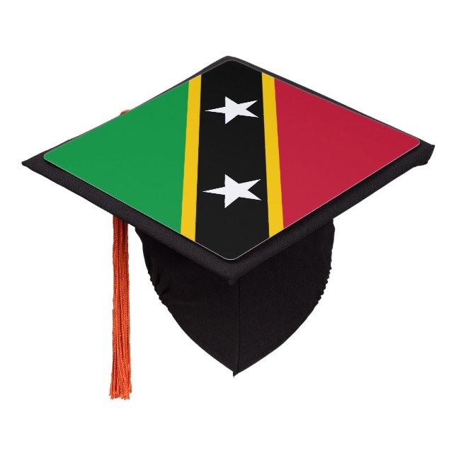 Toque De Diplômé Drapeau Saint-Kitts-et-Nevis (Incliné)