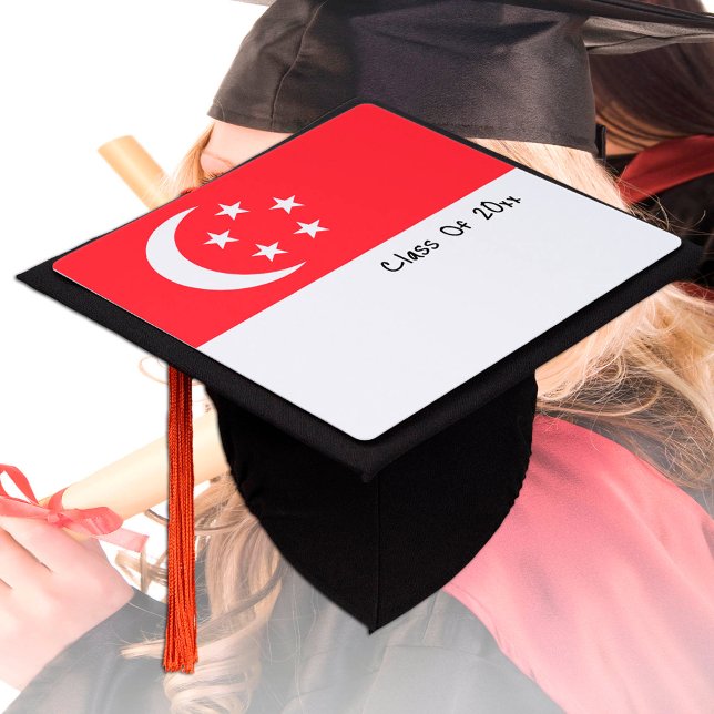 Toque De Diplômé Drapeau Singapour, casquettes étudiants, Singapour (Créateur téléchargé)