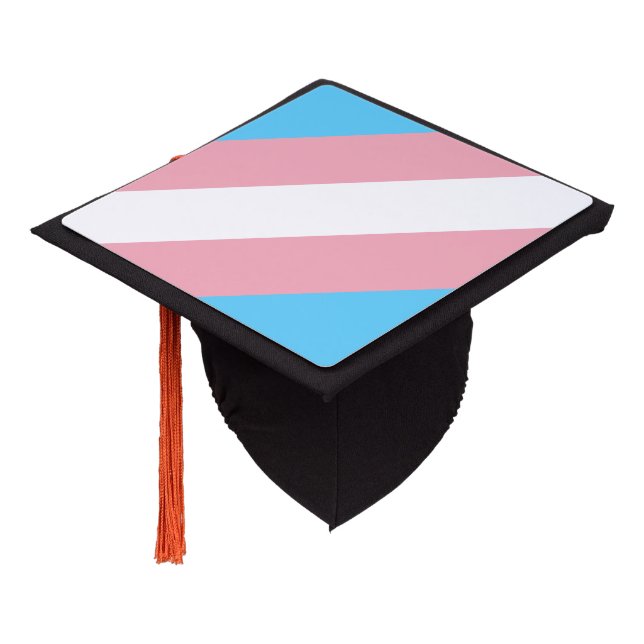 Toque De Diplômé Drapeau Transgender Pride (Incliné)