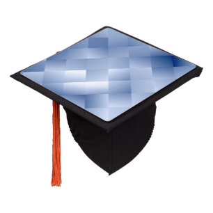 Toque De Diplômé Dreamy Blue Tones dans un Motif Carré