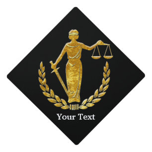 Toque De Diplômé Échelles de justice en or votre texte