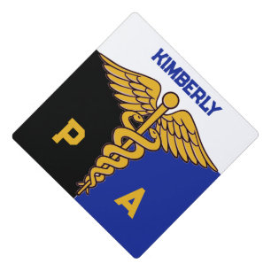 Toque De Diplômé École PA Royal Bleu/Blanc/Noir