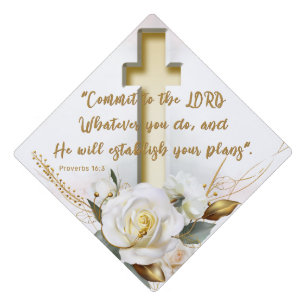 Toque De Diplômé Écriture de croix florale