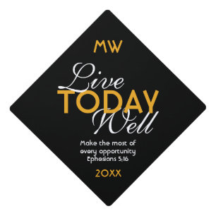 Toque De Diplômé Écriture Motivationnelle VIVRE AUJOURD'HUI BIEN Pe