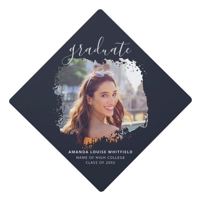 Toque De Diplômé Élégant 2025 Photo Graduation Custom (Devant)