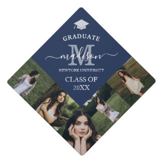 Toque De Diplômé Elegant Burgundy Navy Graduation Cap Topper