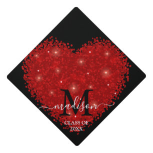 Toque De Diplômé Elégant coeur roux romantique Parties scintillant 