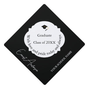 Toque De Diplômé Élégant diplômé noir et blanc