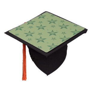 Toque De Diplômé Élégant et élégant Olive Stars sur Sage Green
