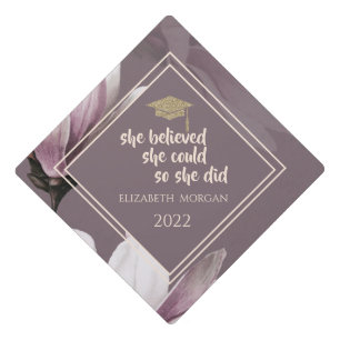 Toque De Diplômé Élégant Magnolia Parties scintillant Casquette