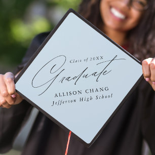 Toque De Diplômé Élégant minimaliste Ciel bleu
