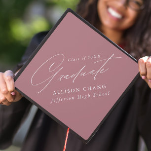 Toque De Diplômé Élégant minimaliste Dusty Rose