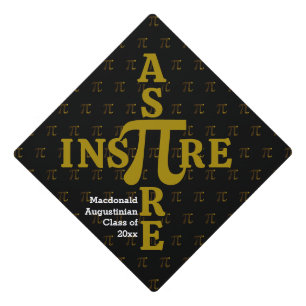 Toque De Diplômé Elégant noir d'or ASPIRE INSPIRE Pi Math Grad
