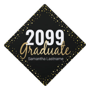 Toque De Diplômé Élégant Tassel de la Confetti d'or