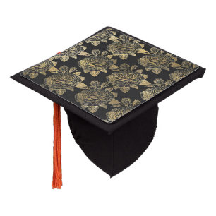 Toque De Diplômé Élégantes roses fleurs glamour gris foncé Fleurs f