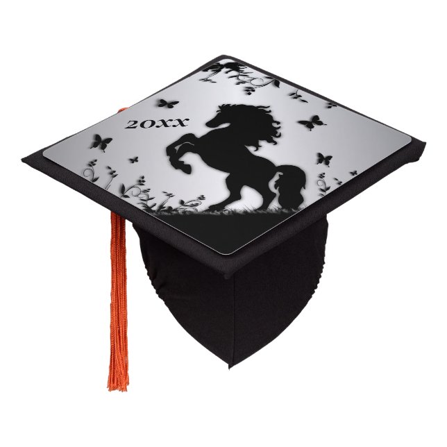 Toque De Diplômé Élevage de l'étalon noir / Cheval sur argent (Incliné)