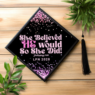 Toque De Diplômé Elle Croyait Pink Parties scintillant Christian Bi