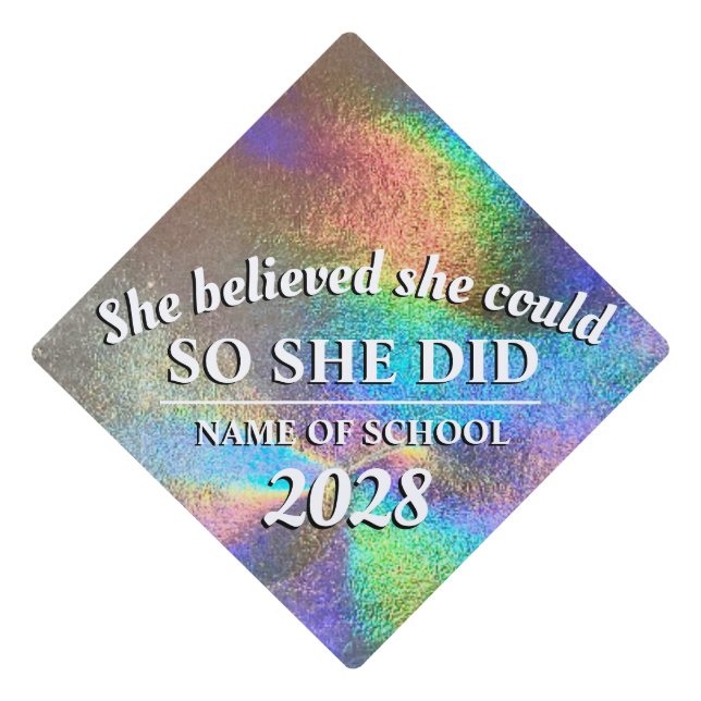 Toque De Diplômé Elle Croyait Qu'Elle Pourrait Holographier Sparkly (Devant)