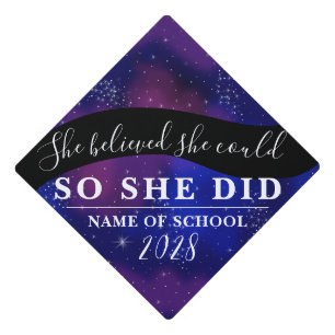 Toque De Diplômé Elle Croyait Qu'Elle Pouvait Galaxy Star Sparkles