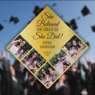 Toque De Diplômé Elle croyait qu'elle pouvait nommer Or 5 Photo Col