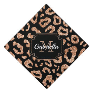 Toque De Diplômé Empreinte de léopard de parties scintillantes