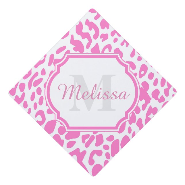 Toque De Diplômé Empreinte de léopard rose (Devant)