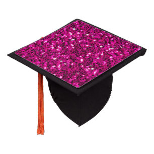 Toque De Diplômé Étincelles fausses brillantes rose chaud