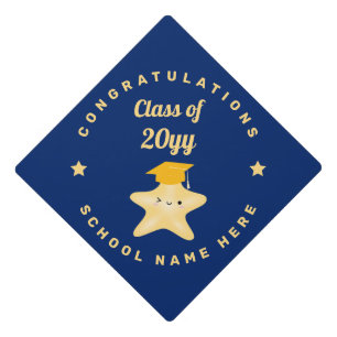 Toque De Diplômé Étoile de remise des diplômes moderne bleu royal e