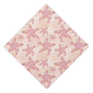 Toque De Diplômé Étoiles de mer et corail rose motif pastel