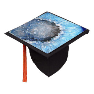 Toque De Diplômé Falln Geode en cristal bleu