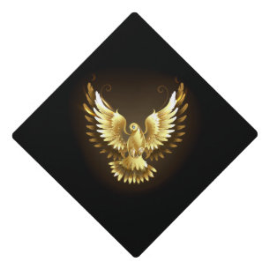 Toque De Diplômé Faux Gold Foil Peace Dove en noir