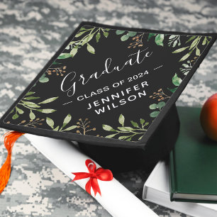 Toque De Diplômé Feuilles verts de l'Eucalyptus   Classe de 2024 Gr