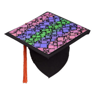 Toque De Diplômé Fière Trigender Groovy Boho Rétro Mod Géométrique