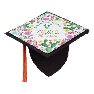 Toque De Diplômé FIESTA Graduation Cap Topper Folk Flower Cactus